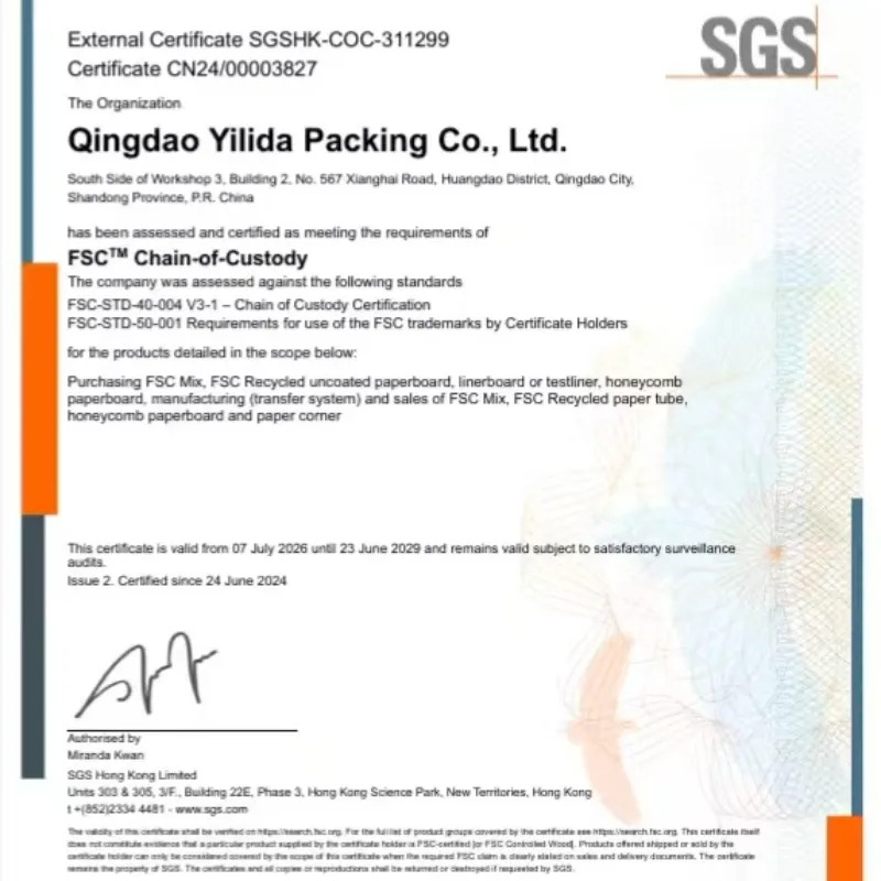Podjetje Qingdao Yilida Packaging je izvedlo posebno usposabljanje o sistemu upravljanja verige dobave in povpraševanja FSC.